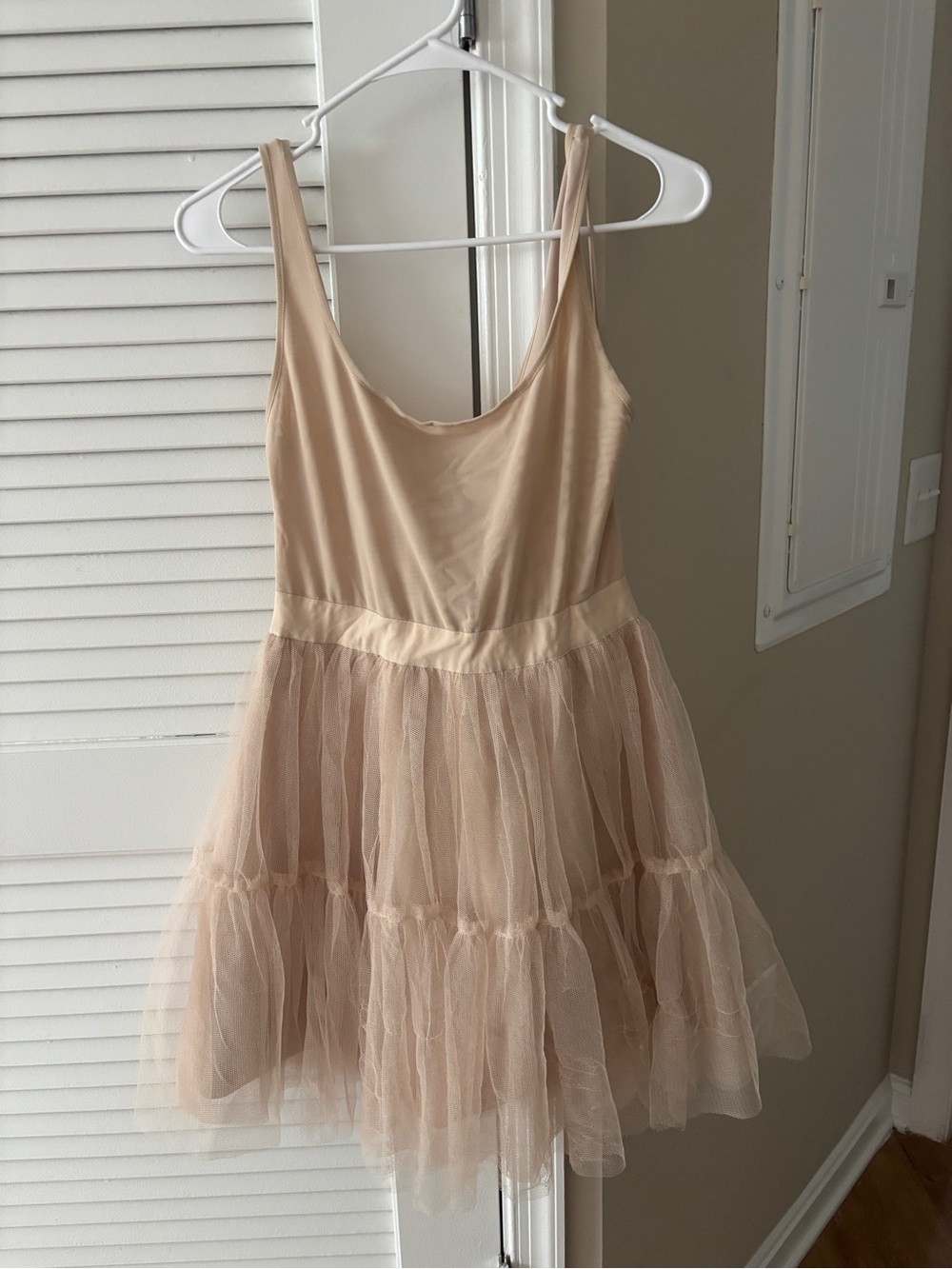 Alice + Olivia Chara Tiered Tule Mini Dress Size 6 Nude